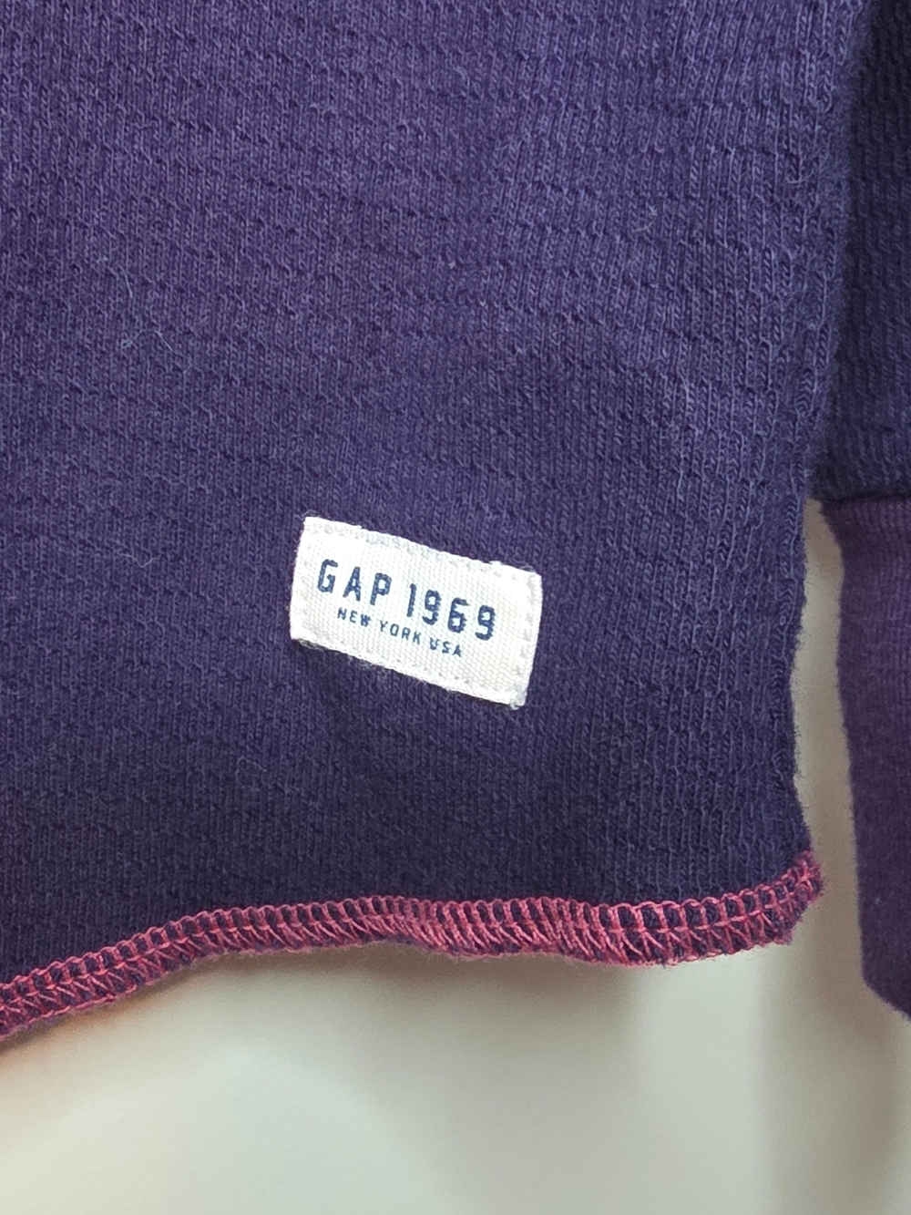 GAP - Boys' Ombre Long Sleeve Thermal Tee - Raspberry Glaze - Picture 3 of 6